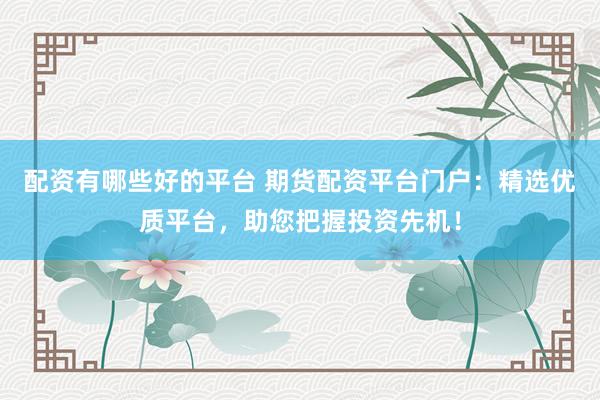 配资有哪些好的平台 期货配资平台门户：精选优质平台，助您把握投资先机！