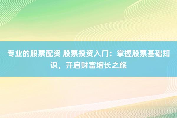 专业的股票配资 股票投资入门:掌握股票基础知识,开启财富增长之旅