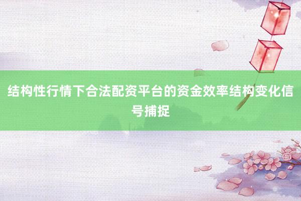 结构性行情下合法配资平台的资金效率结构变化信号捕捉