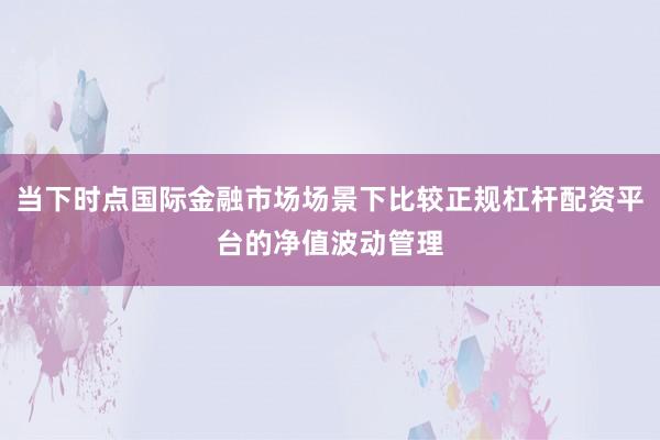 当下时点国际金融市场场景下比较正规杠杆配资平台的净值波动管理