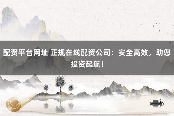 配资平台网址 正规在线配资公司：安全高效，助您投资起航！