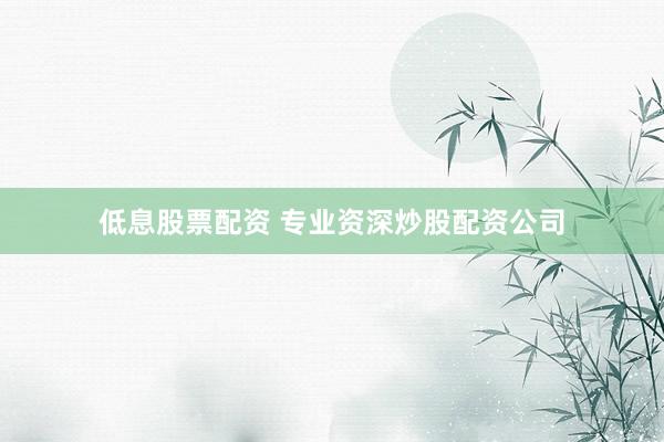低息股票配资 专业资深炒股配资公司