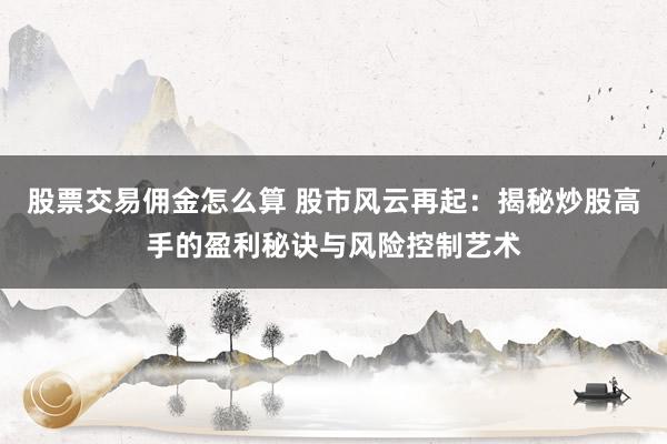 股票交易佣金怎么算 股市风云再起：揭秘炒股高手的盈利秘诀与风险控制艺术