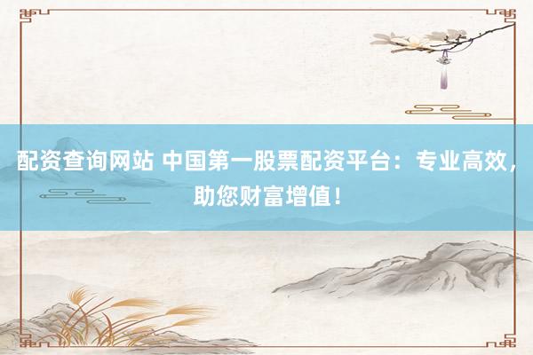 配资查询网站 中国第一股票配资平台：专业高效，助您财富增值！