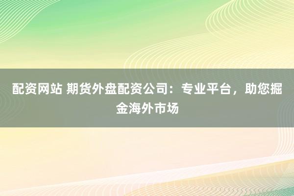 配资网站 期货外盘配资公司：专业平台，助您掘金海外市场